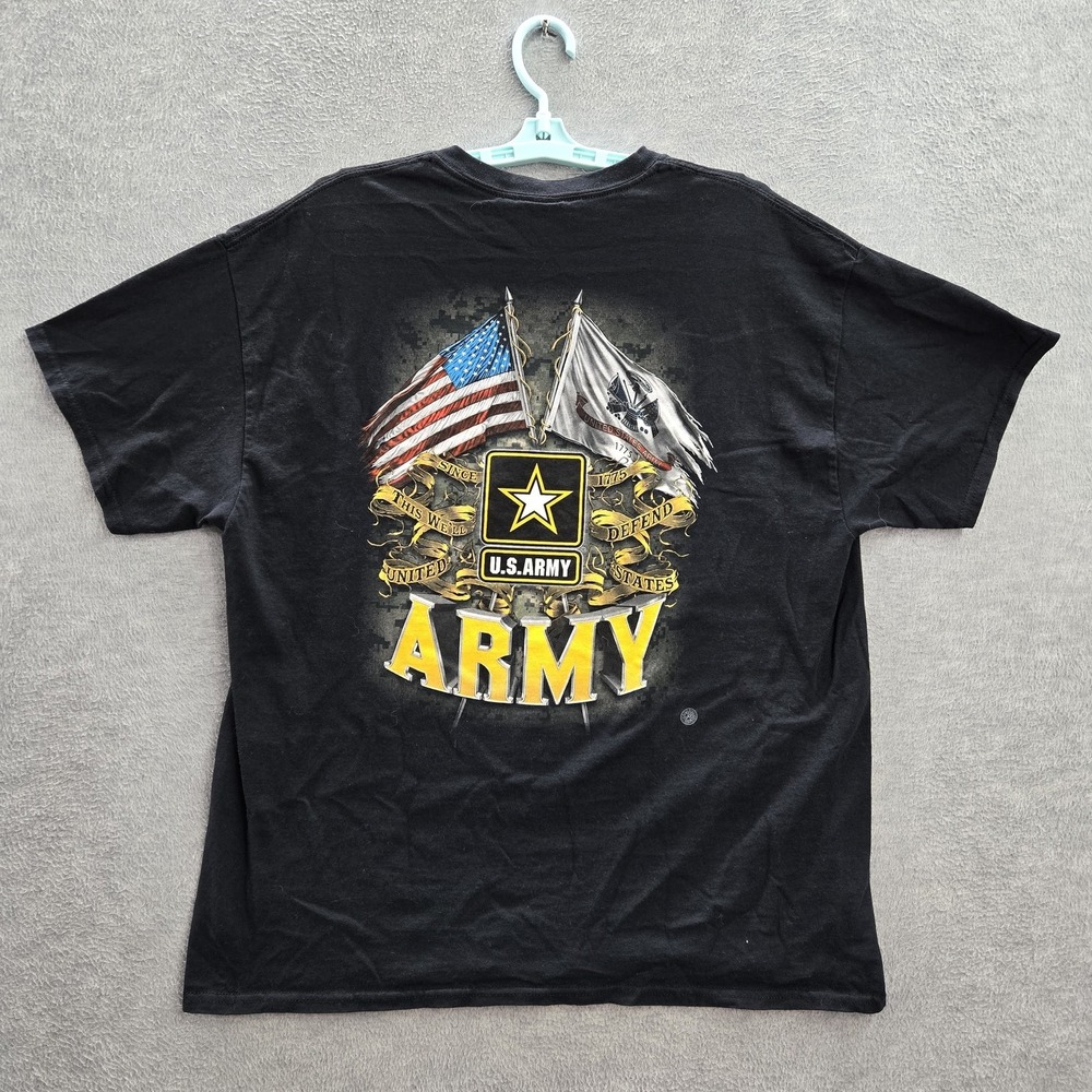 US Army Men‎ Shirt XL Black United States Army Graphic Print Logo Gildan Tee